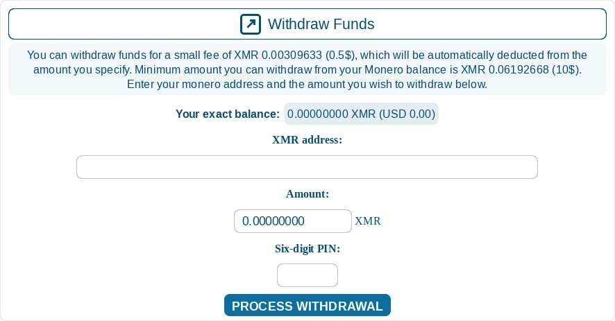 Monero Withdrawal Illustration